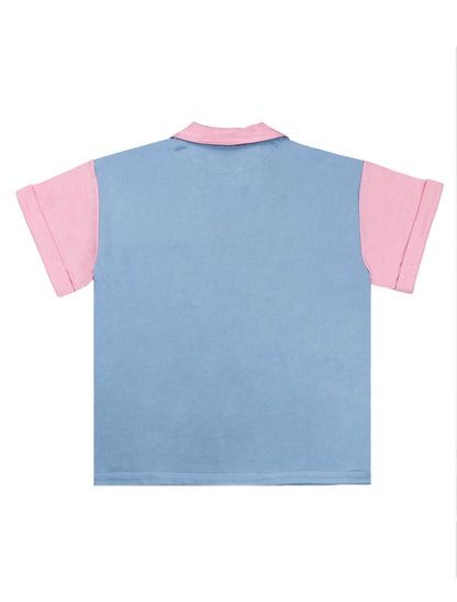 Blue and Pink Cotton Shirt