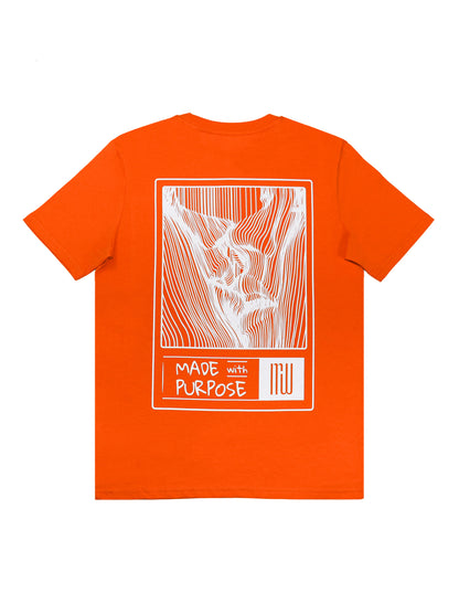 organic t-shirt orange with kiss