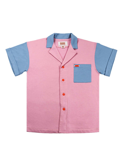 cotton shirt pink and blue