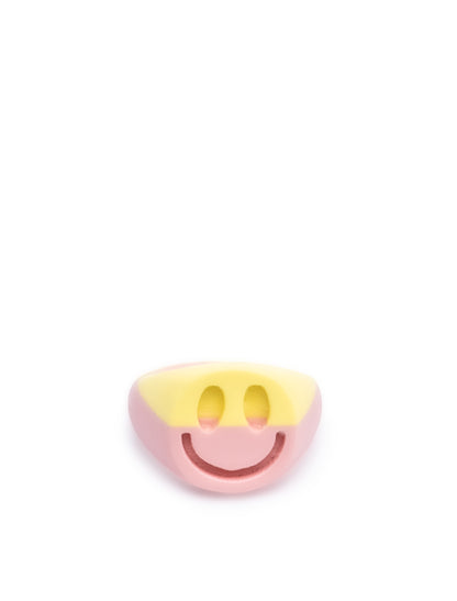 yellow and pink smile ring